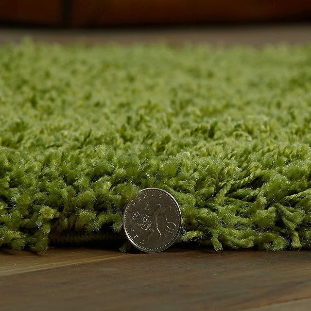 LG TRADERS LIMITED Small X Large Non Slip Shaggy Rug Carpet Soft Thick Lounge Bed Room Hallway Mess Area Rugs Green, 160 x 230 cm (5 ft 3 in x 7 ft 7 in)