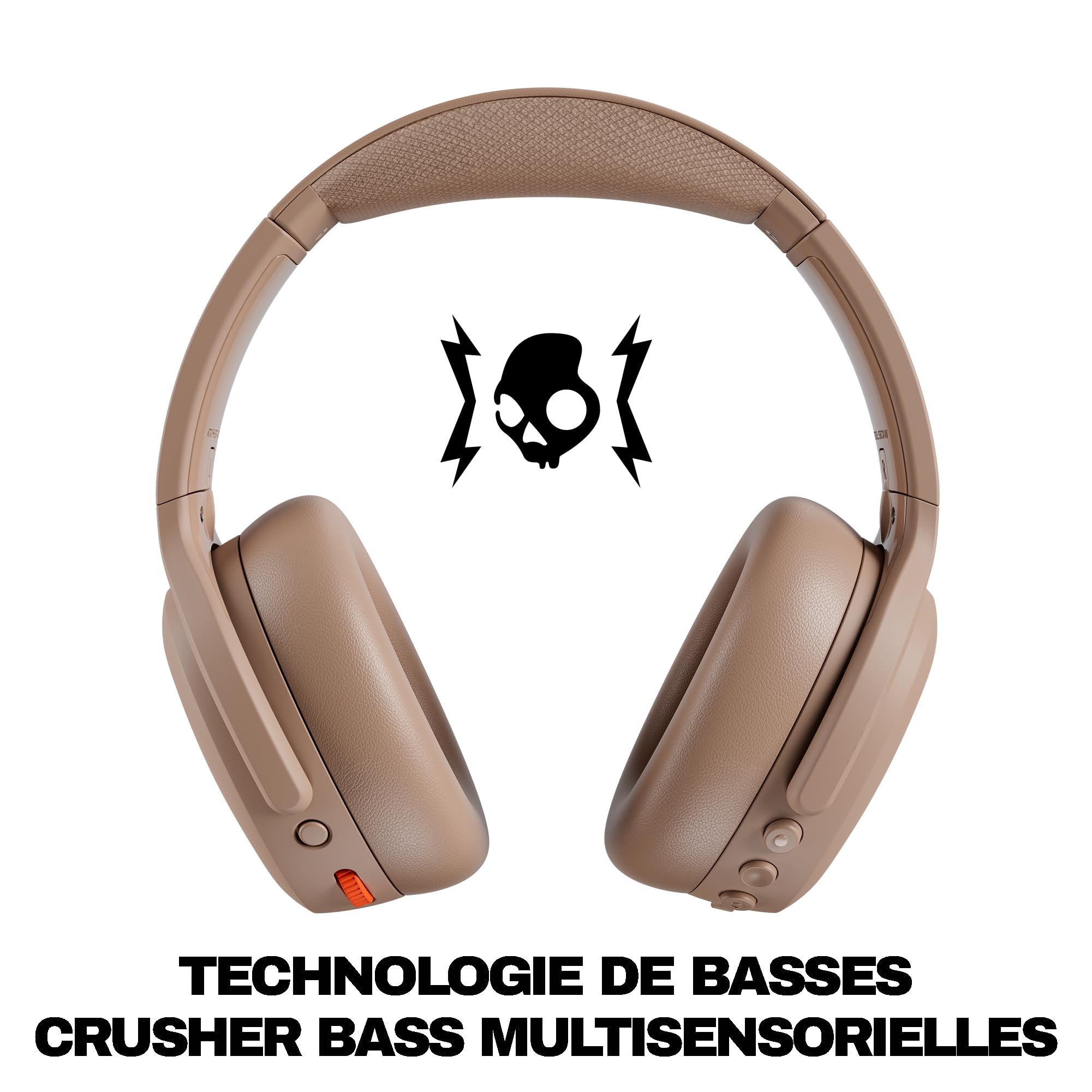 Skullcandy Crusher ANC 2 Wireless Over-Ear Bluetooth Headphones with Multi-Sensory Bass, Active Noise Cancelling, Up to 60 Hours Battery, Microphone for iPhone Android - Primer