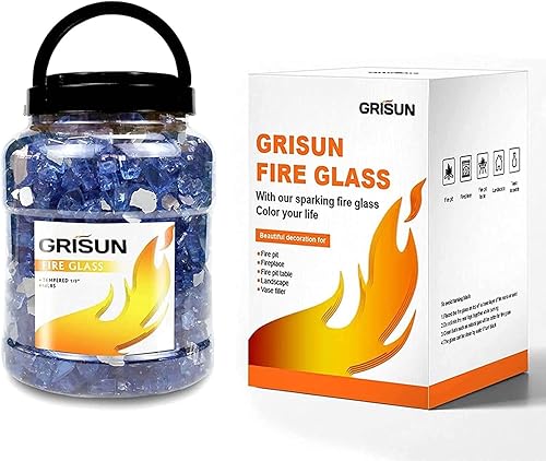 Miniatura 4 de Grisun Vidrio de fuego con protector contra el viento de vidrio para hoguera, 31 x 12 x 6 pulgadas, vidrio templado rectangular grueso resistente al