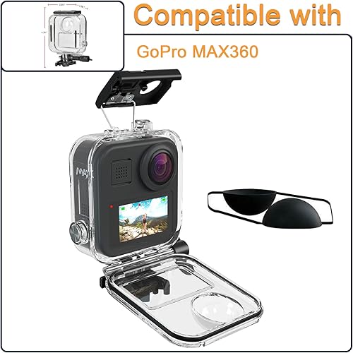 Miniatura 2 de Carcasa impermeable para GoPro MAX 360 con pantalla táctil, carcasa protectora de buceo subacuático con soporte para GoPro MAX360 Kit de accesorios