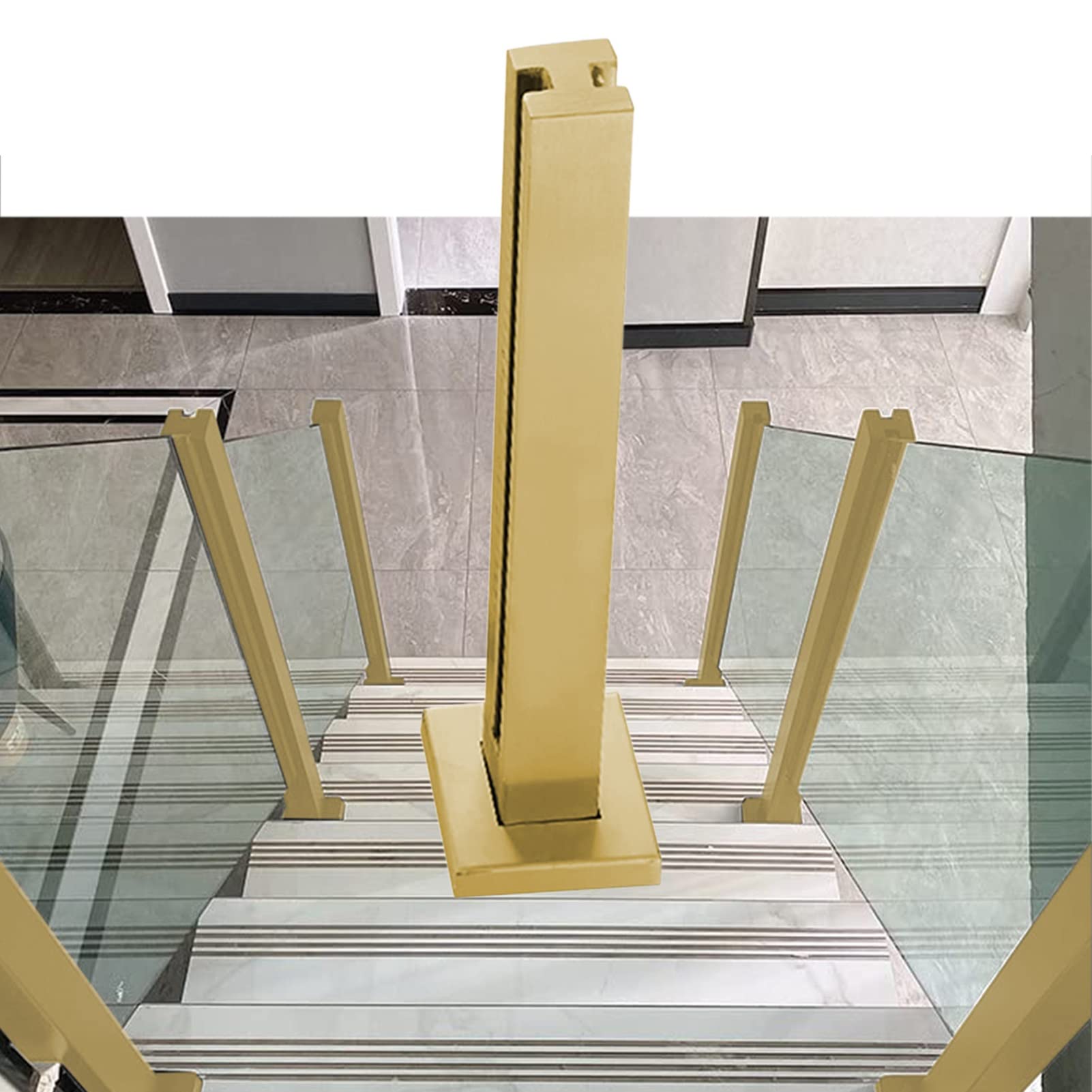 Garde-corps en verre rigide avec poteau en acier inoxydable pour sécurité escalier extérieur