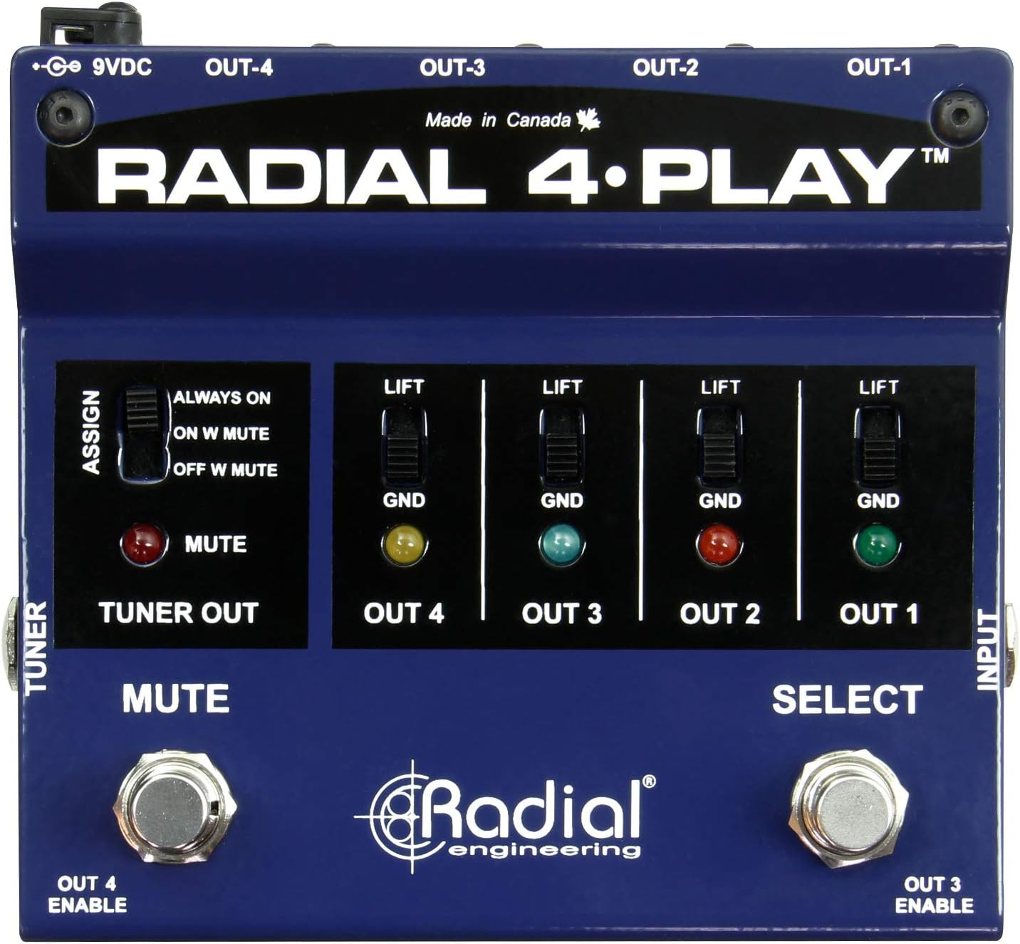 Radial 4-Play 4-Channel Output, Instrument Direct Box