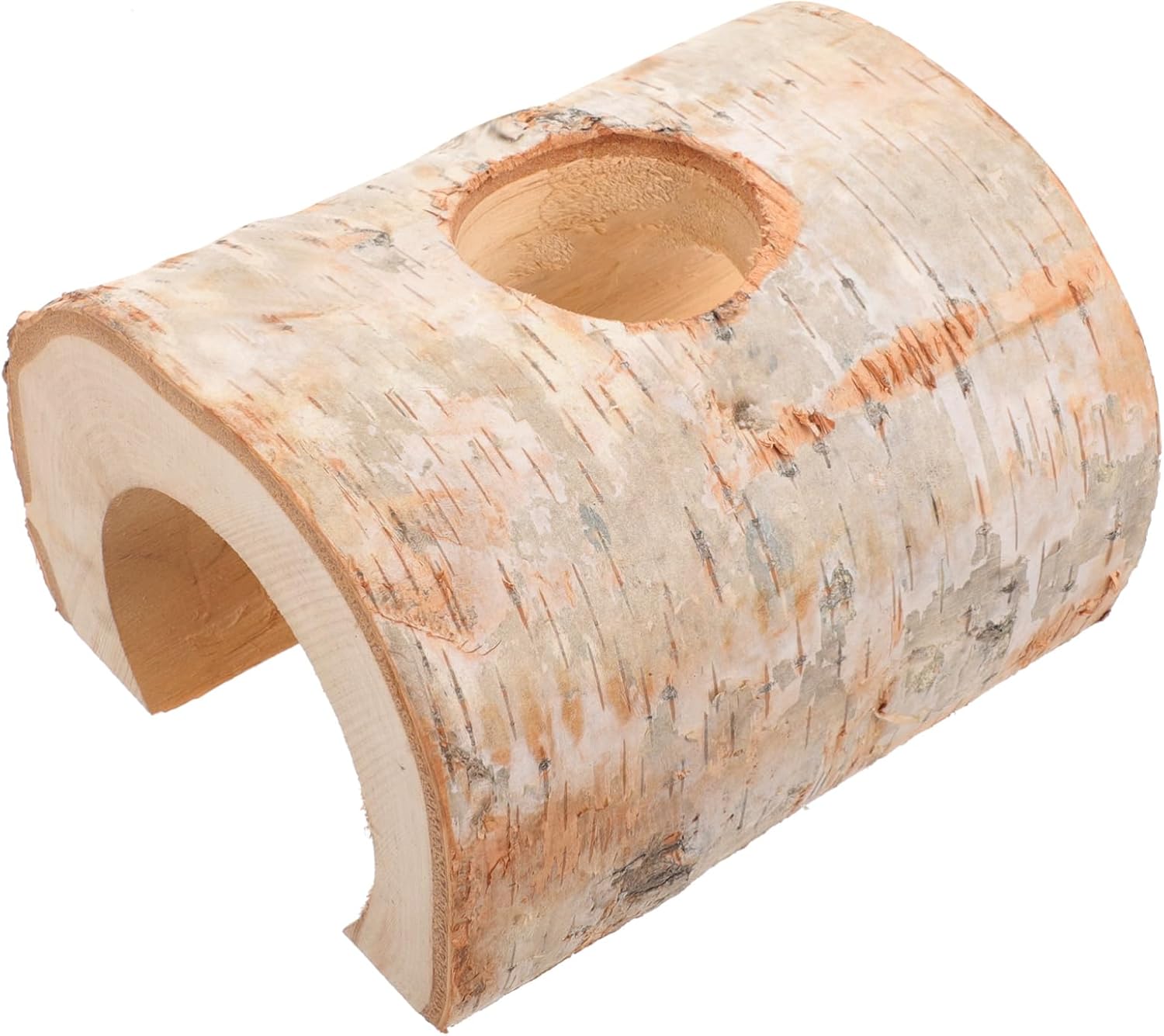 Totority Wooden Hamster Tunnel Hideout Breathable Hamster Cave Toy Chewable Animal Activity Tube for Gerbils and Guinea Pigs Small Animal Play Accessory