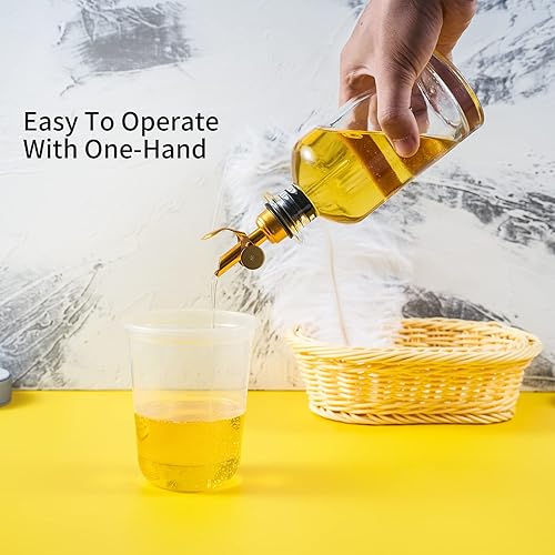 Miniatura 6 de Olive Oil Dispenser Bottle for Kitchen, Glass Cooking Oil and Vinegar Dispenser Set, Olive Oil Container, Coffee Syrup Dispenser with Metal Spout,