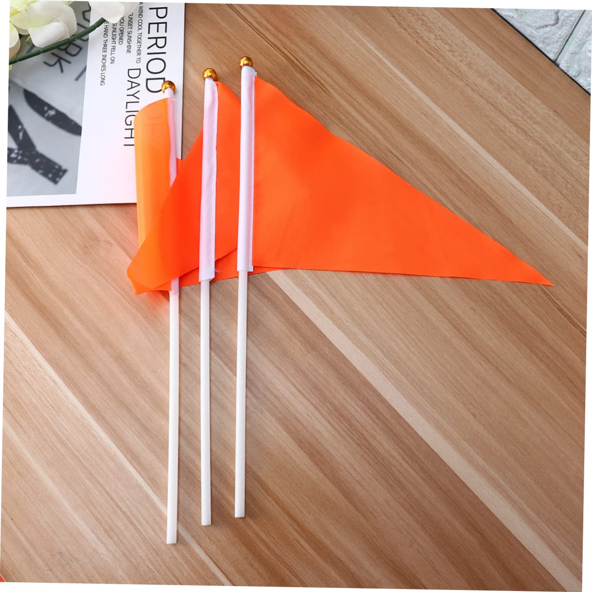 BESPORTBLE 50 Pièces Bannière Triangulaire Orange en Polyester et Plastique Portable