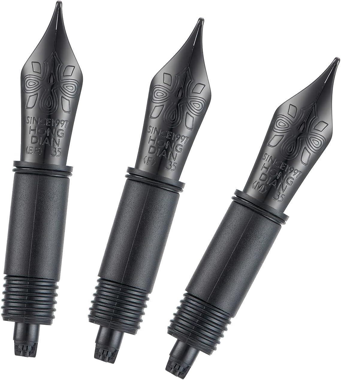 Set of 3 Hongdian Fountain Pen Black Nib #6 Nib (Extra Fine, Fine, Medium Nib) for 1860 Max, 1837, 660, N23 and N8 Replaced Nib