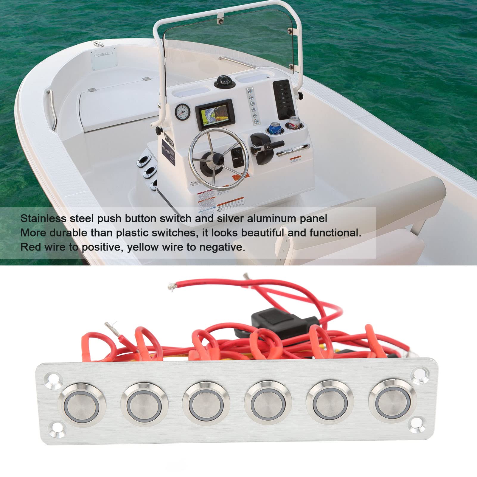 Marine Pannello Interruttori Per Barche Per Auto RV Barca Yacht 12v DC Sistema 6 Gang Interruttore A Pulsante Interruttori Del Sistema Elettrico Di Ricambio Automobilistico Retroilluminato