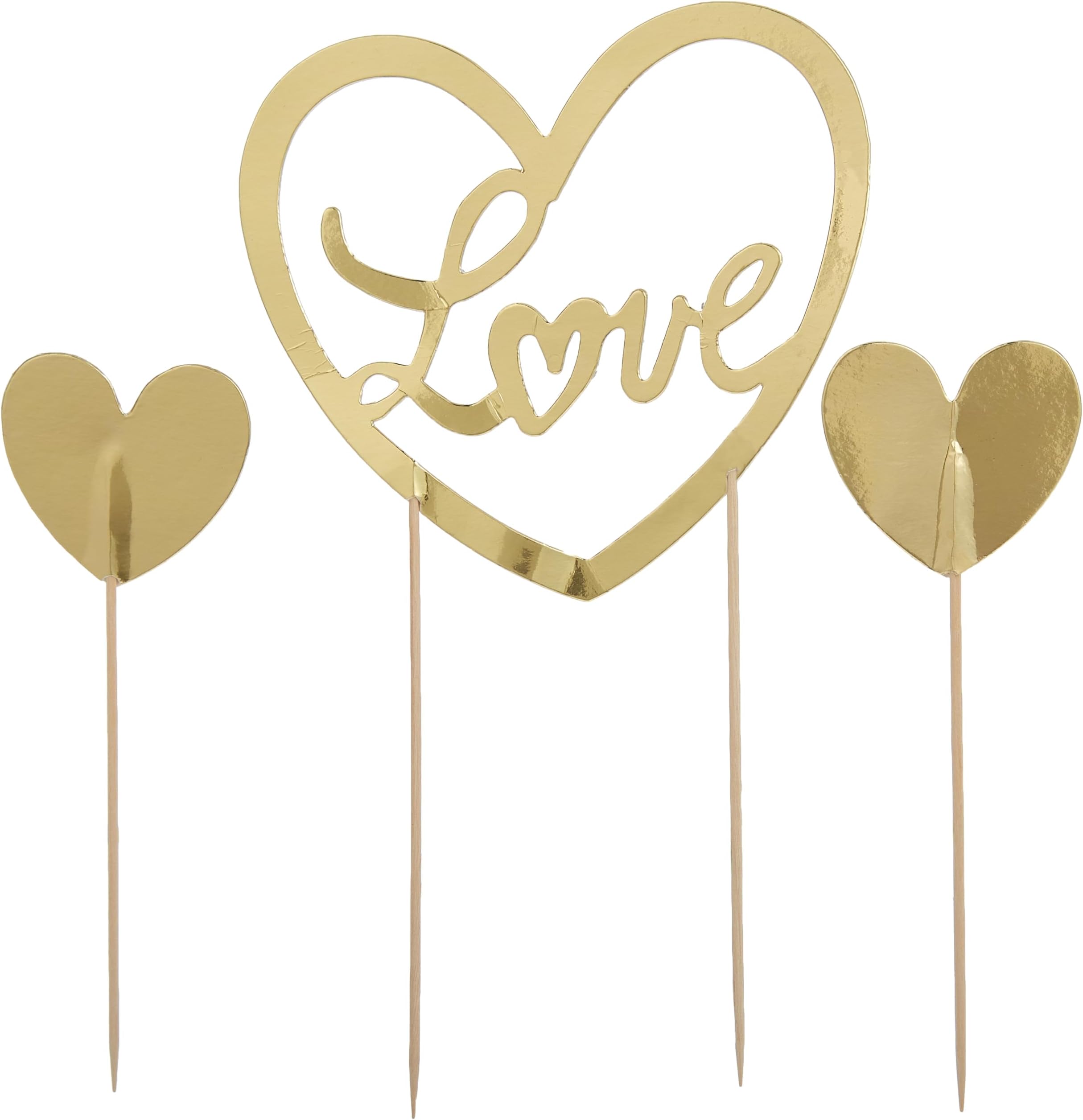 hemaCake Topper Decoration 3-Pack, 20 cm Size, Gold