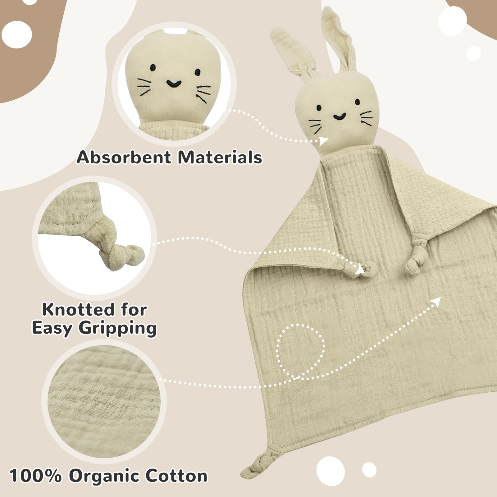YTACREA Knuffeldoekje voor baby's, meisjes en jongens