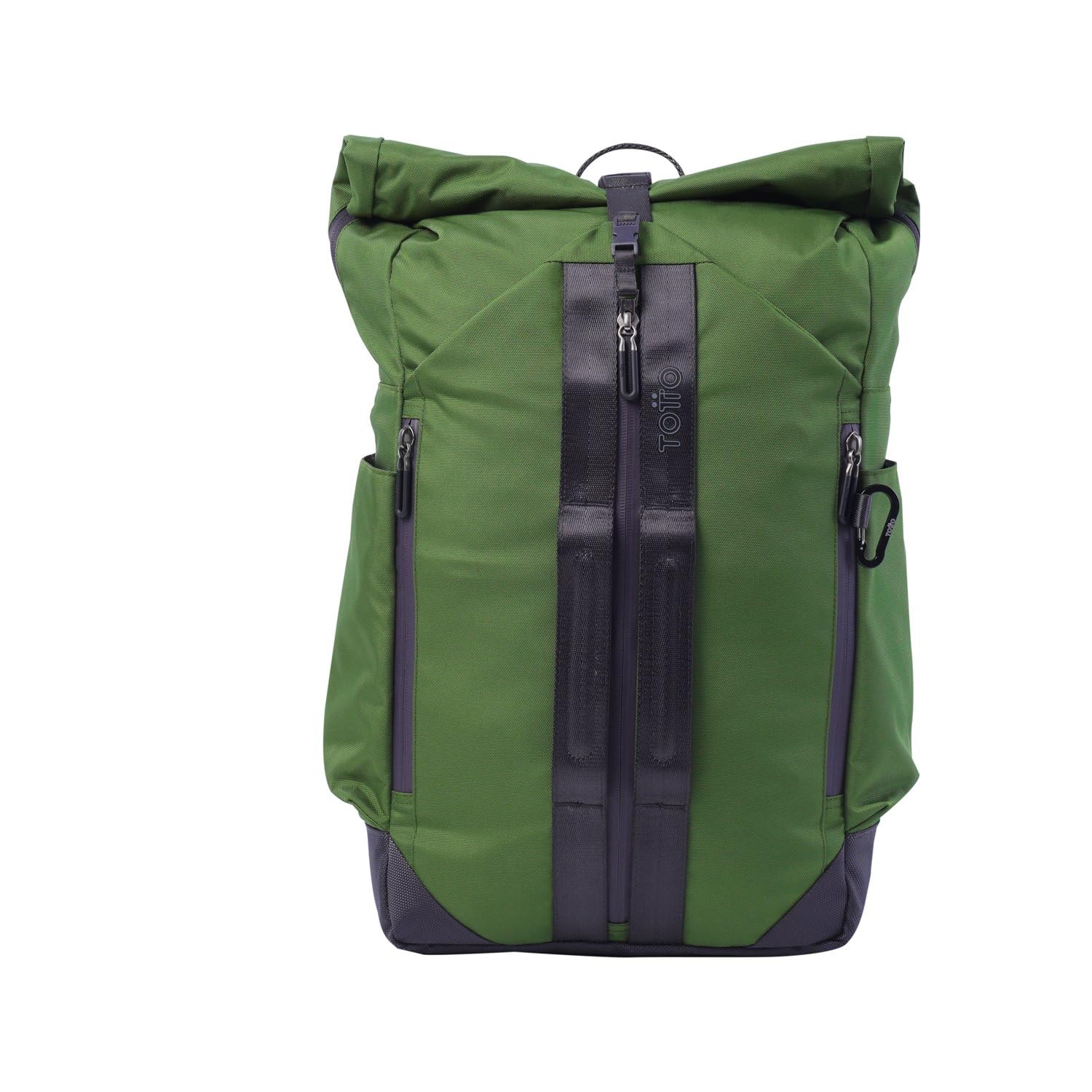 TOTTO - Mochila para Ordenador Portátil de 14 Pulgadas, Modelo Spurn 2.0, Capacidad Ampliable, Cierre Enrrollable, Detalles Reflectivos, Espaldar Ergonómico, Correas de Pecho, Color Cedar Green