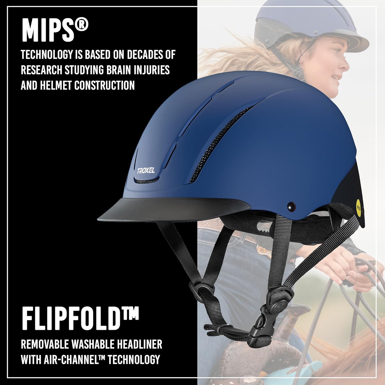 Troxel Spirit with MIPS Technology Full Coverage Horse Riding Helmet, Horseback Riding Gear for Equestrians