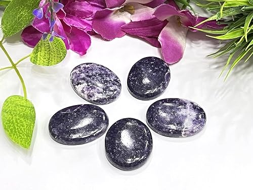 Vista 27 de GEMSCITE 5 piedras preciosas naturales, piedras para la preocupación del pulgar, cristal curativo de reiki, piedra de palma de bolsillo de energía
