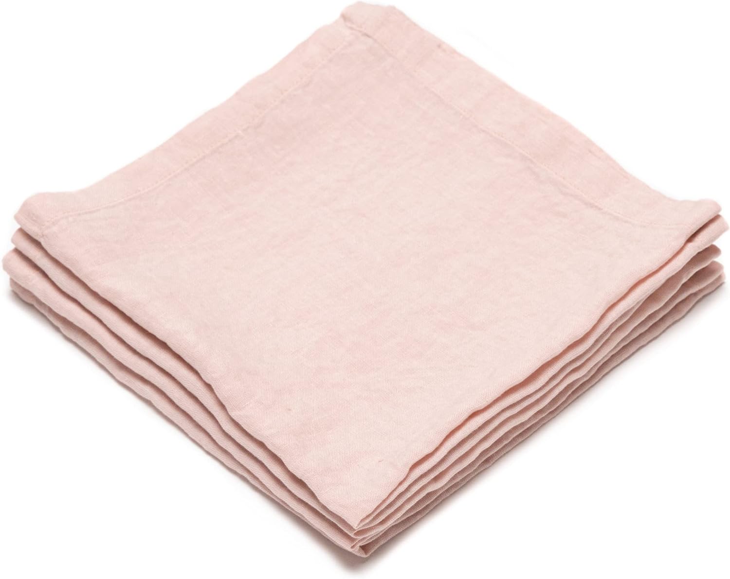 LinenMe Stone Washed X4 Napkins, 21 by 21", Rosa