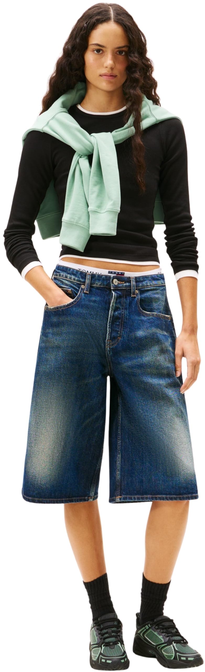 Tommy Jeans Camisetas de Manga Larga Pack de 2 Hombre Slim Essential Rib Cuello Redondo