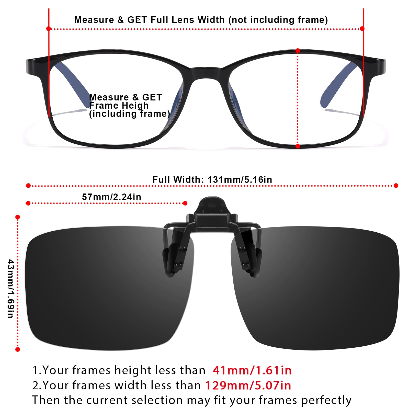 VIEWBETER VB801 - Gafas de conducción con clip para día y noche, antirreflejos, con protección polarizada UV400