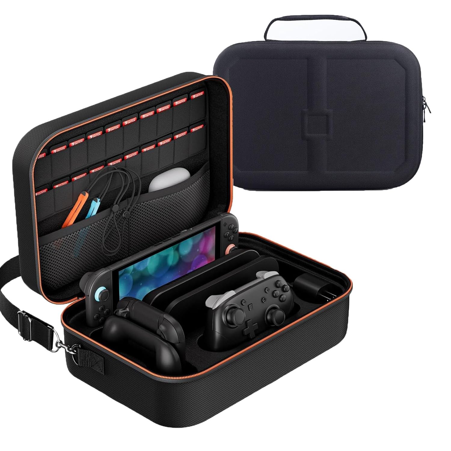 ZactOnly All in One Carrying Case for Nintendo Switch 2,Hard Shell, Full Protection with Dock for Switch 2 and Accessories,Travel,On-the-go Gaming all & Deluxe (L)