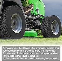 Vista 6 de Juego de 2 neumáticos 16x6.50-8 - 4PR resistentes sin cámara, neumáticos de repuesto para tractor de césped con banda de rodadura estriada profunda