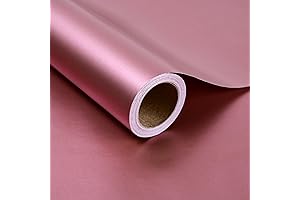 Premium Iioscre 17.3" x 32.8' Matte Rose Gold Metallic Wrapping Paper Roll