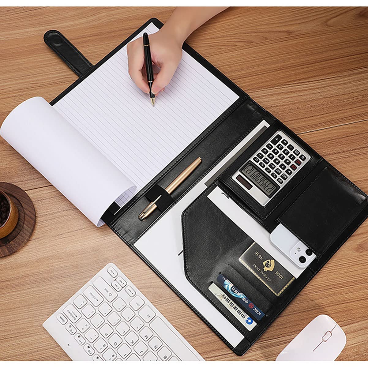 Porte-documents A4 PU Cuir Presse-papiers Organisateur Papier Avec