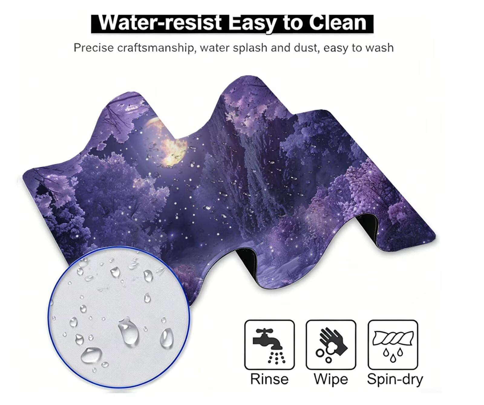 Sueño Alfombrilla Ratón XXL 150x80 cm Mouse Pad Grande Gaming Púrpura Alfombrilla Escritorio Antideslizante, Protector de Mesa para Ordenador y Teclado, Alfombrilla Gamer con Bordes Cosidos W6-447