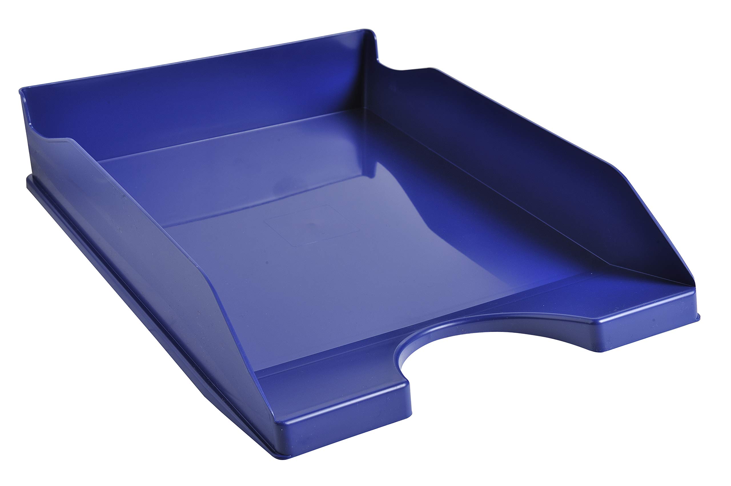 Exacompta - Ref 123104D - Office EcoTray Letter Tray - 245 x 255 x 65mm in Size, Suitable for A4+ Documents, Stackable Vertically, Compatible with Others - Night Blue
