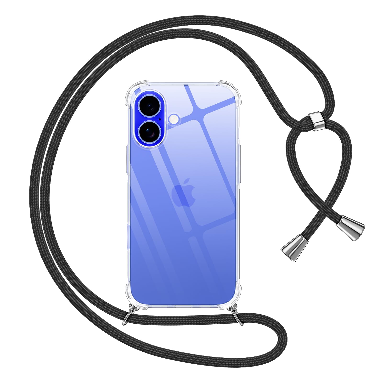 IPhone 16 Hülle Mit Band - Transparente Schutzhülle Mit Umhängekette
