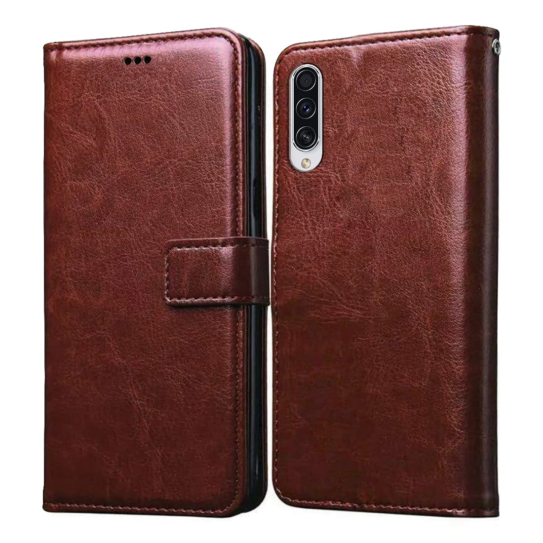 Casotec Flip Cover for Samsung Galaxy A70s | Premium Leather Finish | Inbuilt Pockets & Stand | Flip Case for Samsung Galaxy A70s (Brown) (B09QMLHB98) Amazon Price History, Amazon Price Tracker