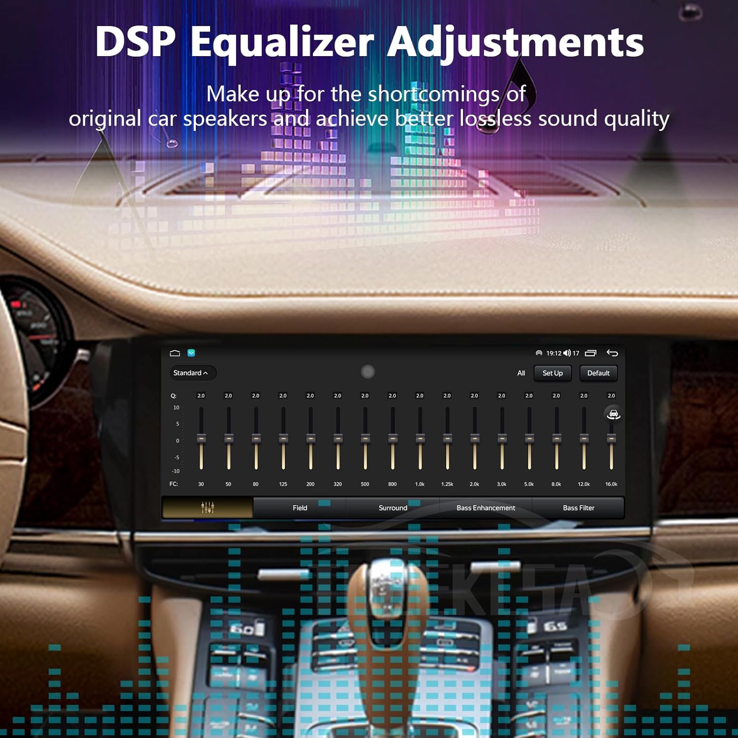 DSP Equalizer settings interface on the Toeeklsa Car Radio