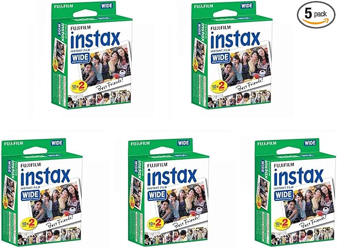 Fujifilm Instax Wide Instant Films for Fuji Instax Wide 210 200 100 300, Pack of 5