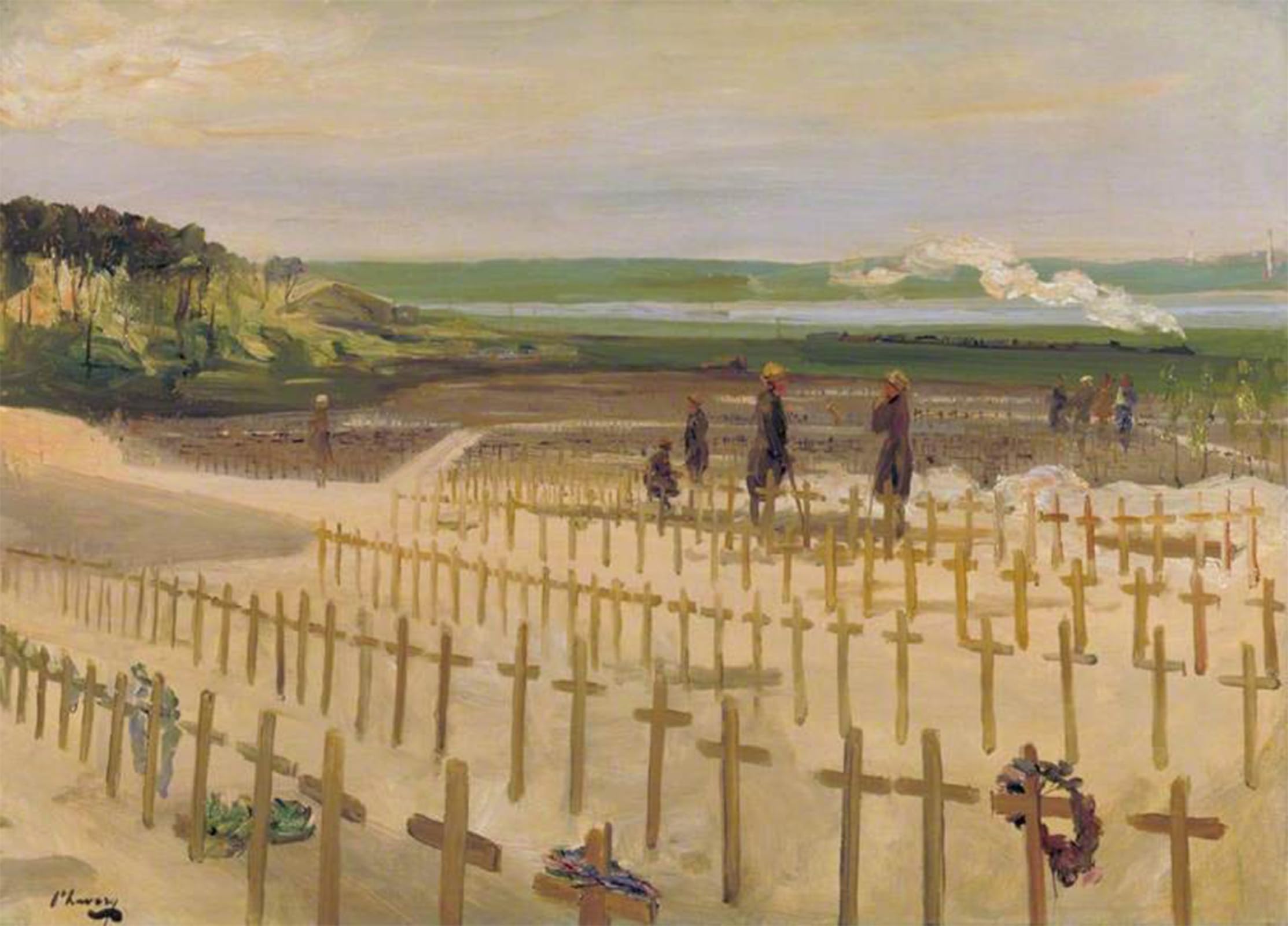 ARTXLXXBN Famous Art Print Poster Vintage Wall Art il Cimitero Etaples John Lavery Canvas Art Poster for Home Decor 60x90cm