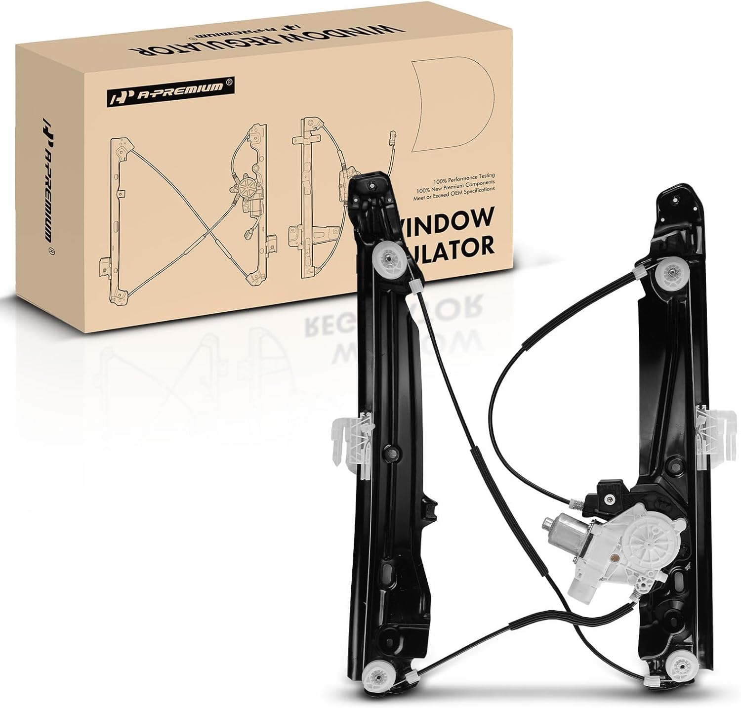 A-Premium Power Window Regulator with Motor Compatible with BMW F10 Series 528i, 528i xDrive, 535d, 535d xDrive, 535i, 535i xDrive, 550i, 550i xDrive, ActiveHybrid 5, M5, Front Left Driver Side