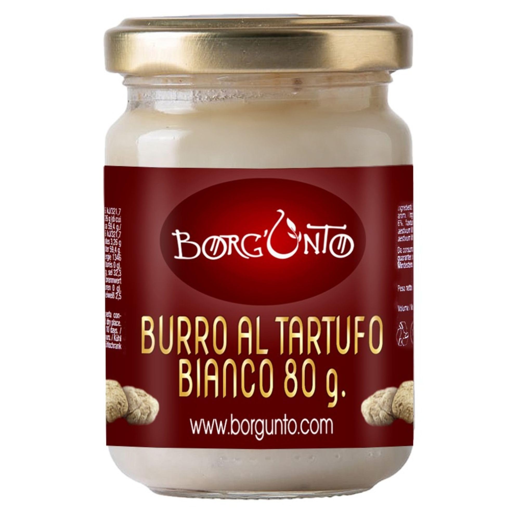 BORGUNTO | Burro al Tartufo 6 x 80g - Condimento Gourmet Artigianale per Antipasti, Primi Piatti, Secondi di Carne e Pesce e Crostini - Prodotto 100% Made in Italy