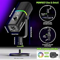 Vista 5 de IXTECH - Micrófono USB para juegos para PC, micrófono condensador con cancelación de ruido para podcasts y transmisión de video con soporte