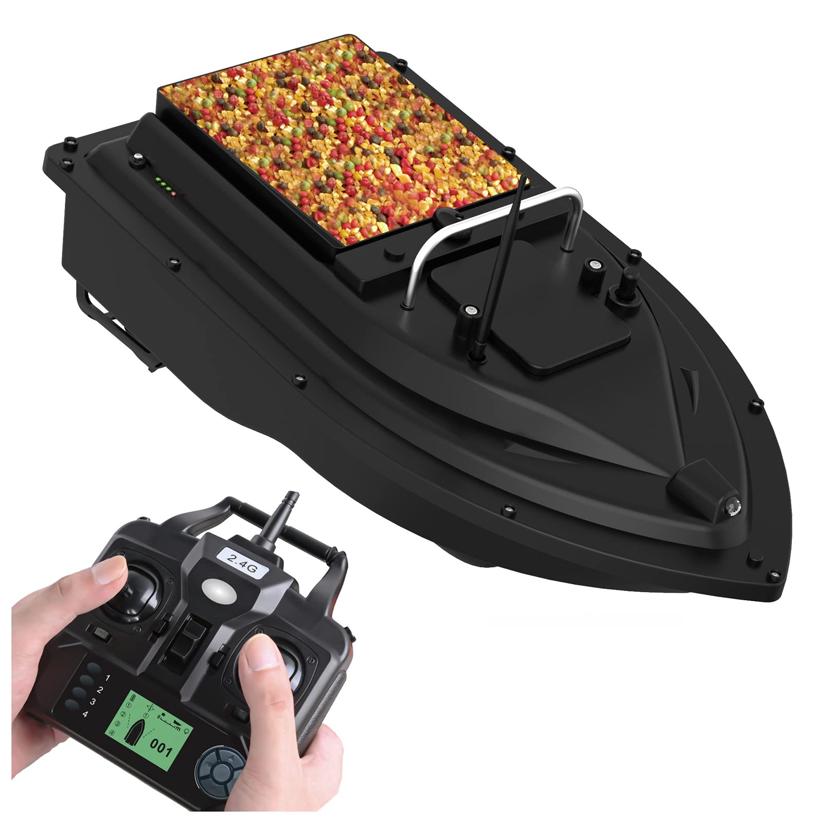 DISHENGZHEN Remote Control GPS Autopilot Bait Boats For Fishing With Led Lights, 12000mAh Capacity, 500m Range And Cruise Control, Support 16-point Positioning Cruise