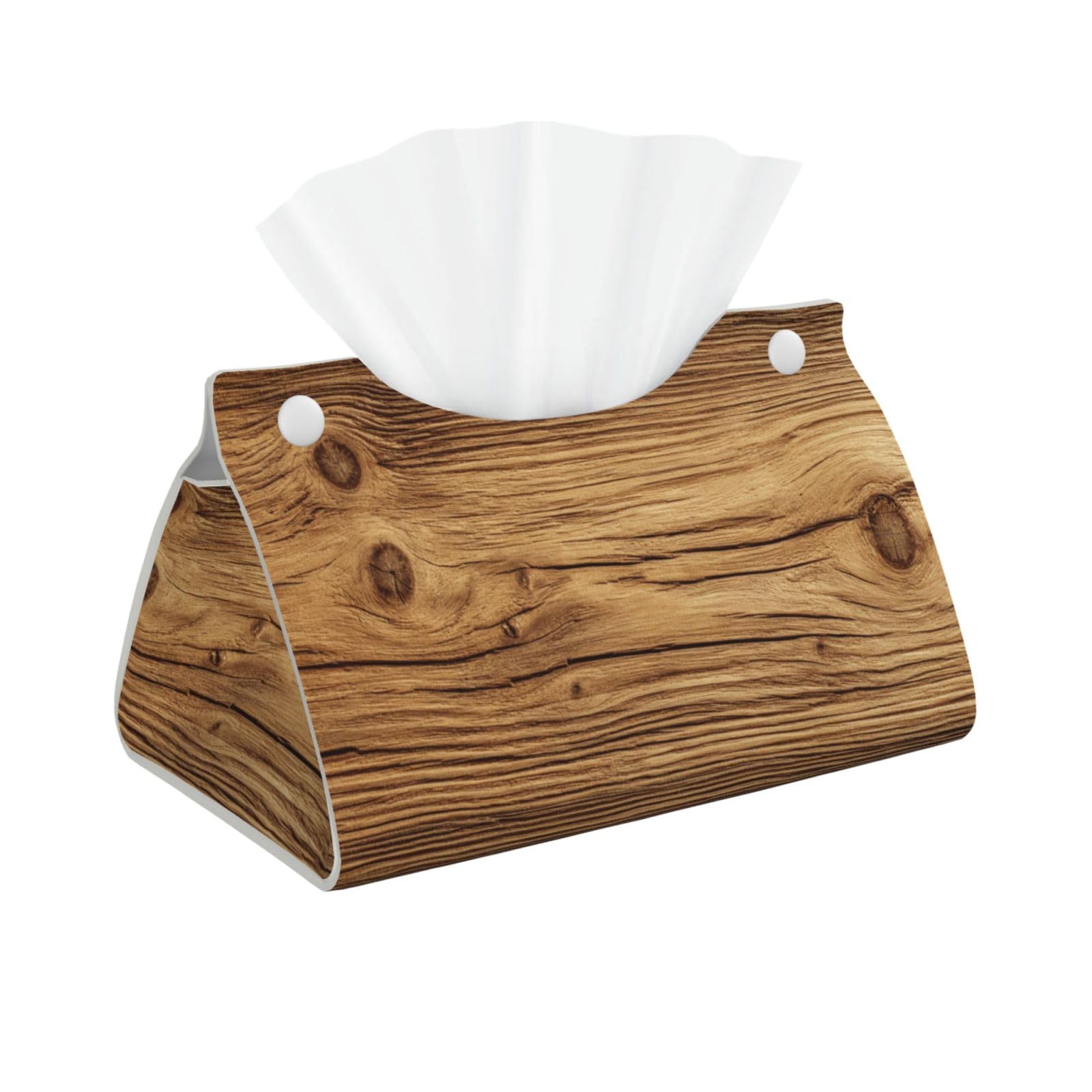 Pine Wood Texture with Rustic Wooden Grain Tissue Box Cover Rectangle Pu Leather Tissue Box Holder for Car Bathroom Bedroom Desk Tabletop Decor