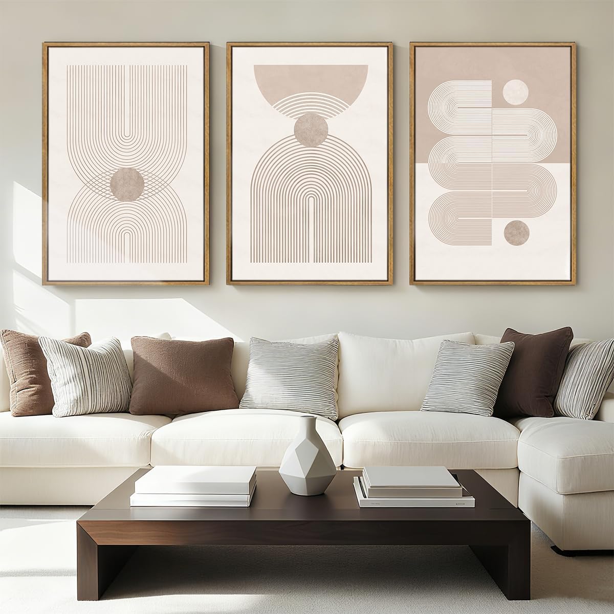 Anyzal Boho Abstract Wall Art Modern Minimalist Artwork Neutral Line Wall Decor for Living Room Bedroom Office 16x24 Inch Set of 3 24"L x 16"W Abstract Line