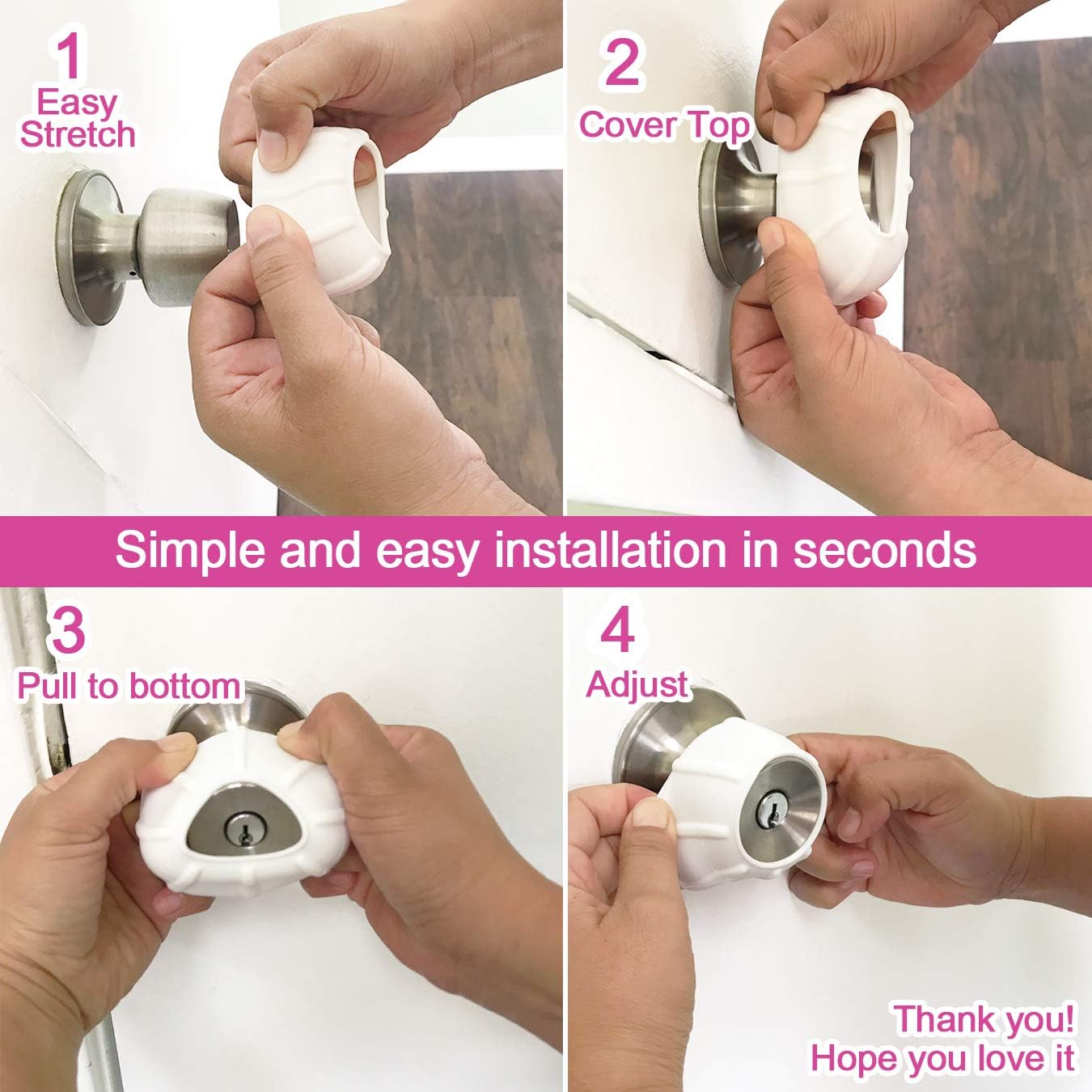 ENJOY COVER -Neon Green Silicone Door knob Grips Soft Glow Maximum Grip - Arthritis & Senior Living Aids Grippy Easy Open Fits All Door Knob Universal Size Decorative 4 Pack : Health & Household