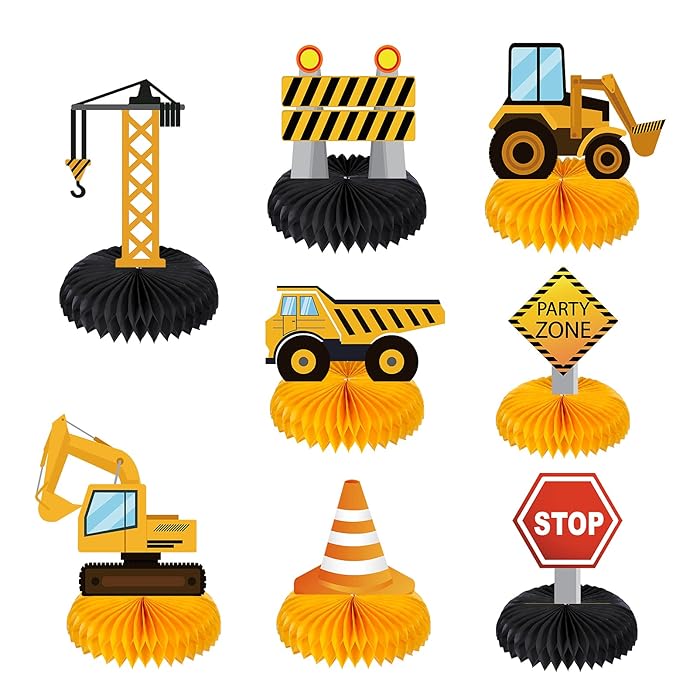 Buy 8 Pieces Construction Birthday Party Supplies