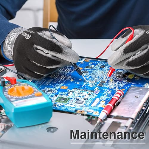 Miniatura 8 de KAYGO KG15P - Guantes de trabajo con revestimiento de poliuretano, nailon Lite, para la seguridad, revestimiento de poliuretano gris, muñeca de