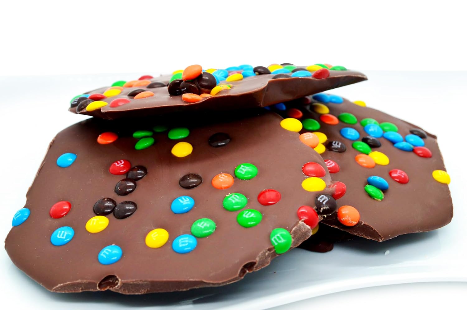 US Sweets Milk Chocolate M&Ms Bark 1/2 lb | Gourmet Candy Treats | Delicious Gift | Handmade in Small Batches | Guaranteed to Arrive Fresh