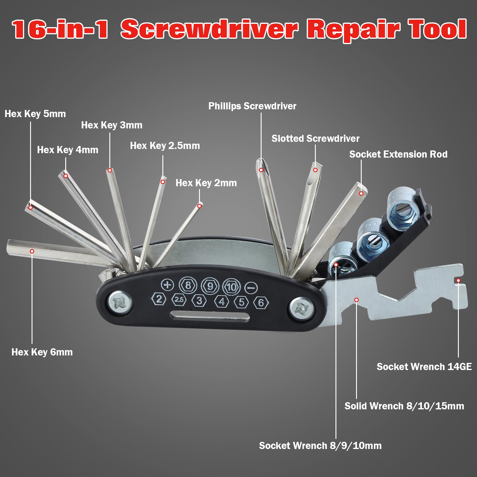 LEONTOOL Bicycle Repair Tools Kit with Saddle Bag, Mini Bike Pump, Multitool, Tire Levers and Patches - Image 4