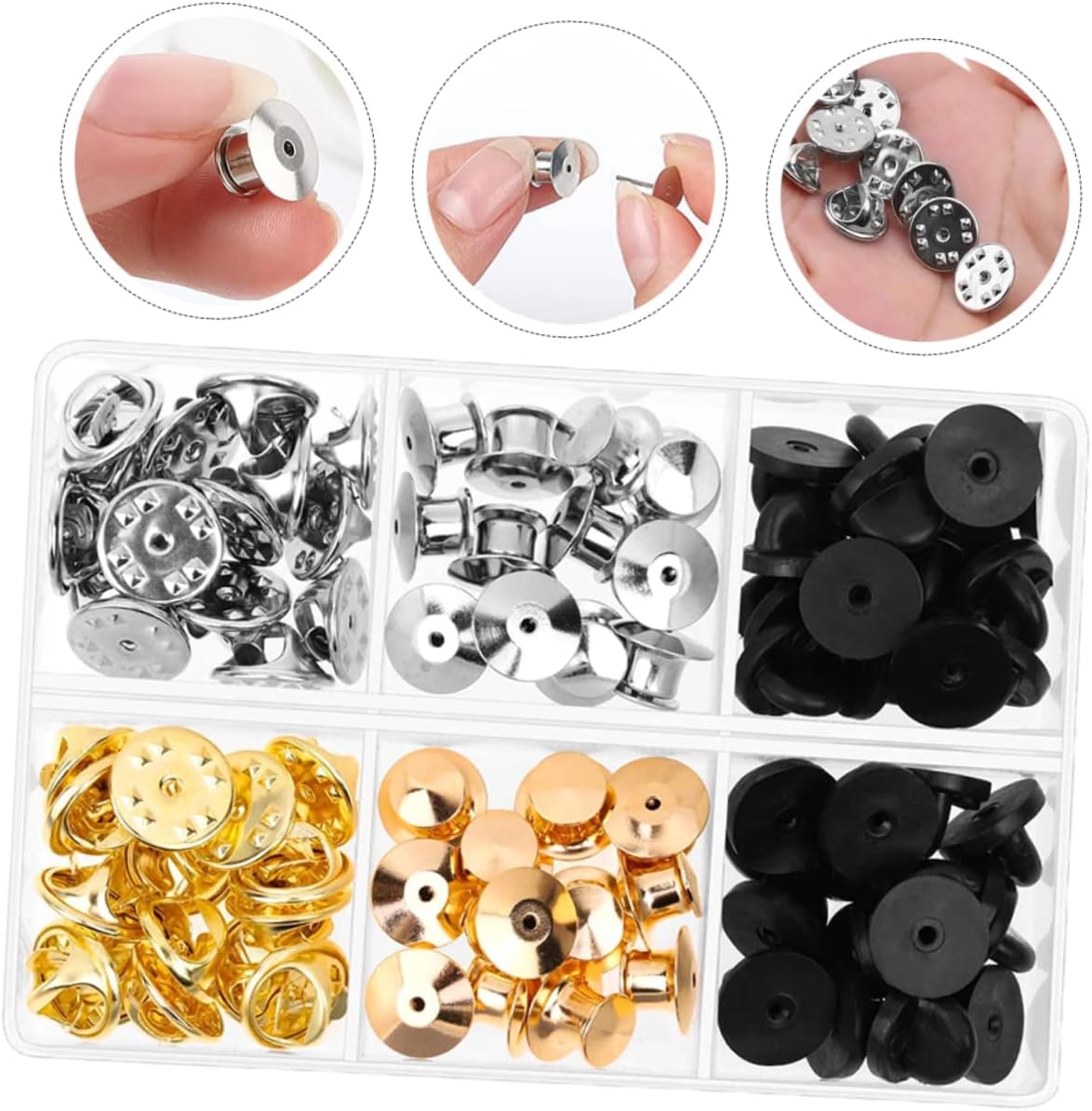 84pcs Metal Pin Holder Locking Pin Backs for Enamel Lapel Backs Brooch Clutch Professional Keeper DIY Craft Making Accessory