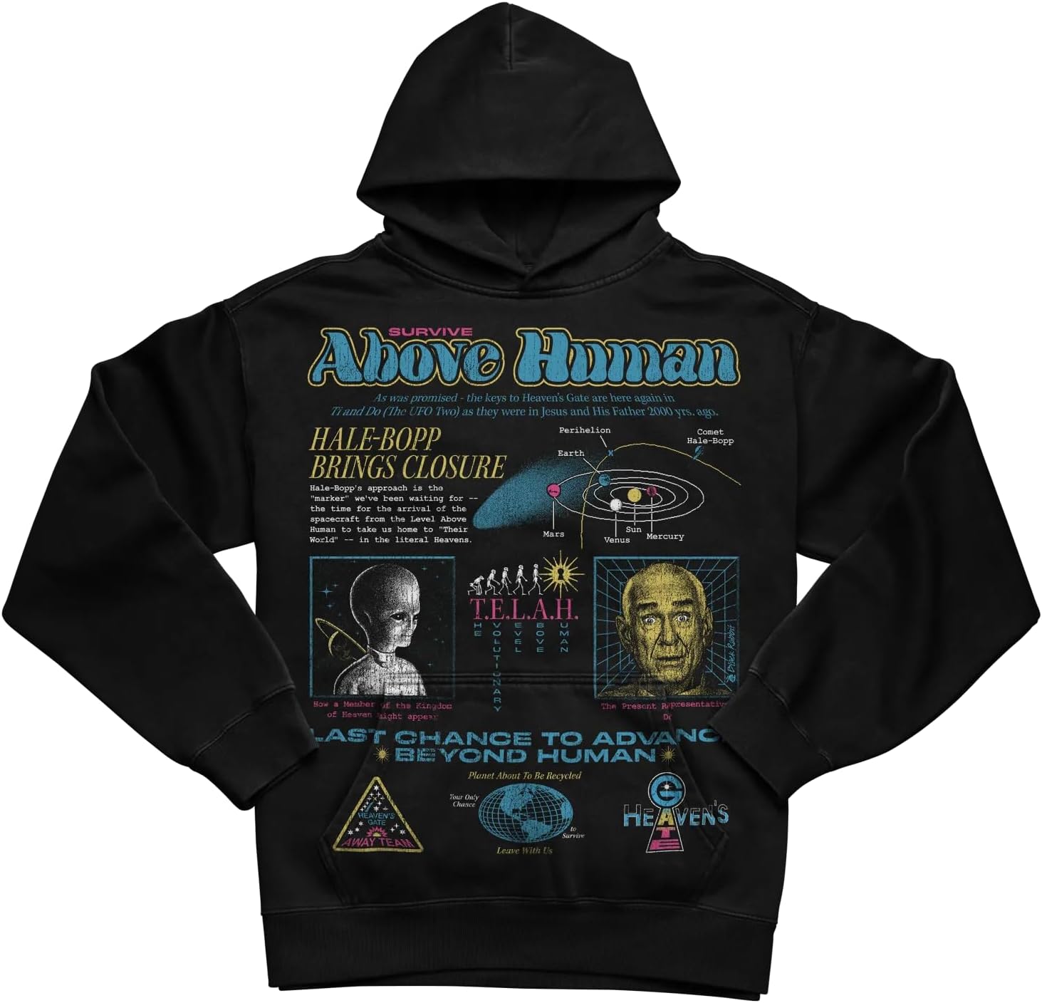 Black Rabbit Heaven's Gate Cult Survive Above Human 90s Retro Unisex Classic T-Shirt