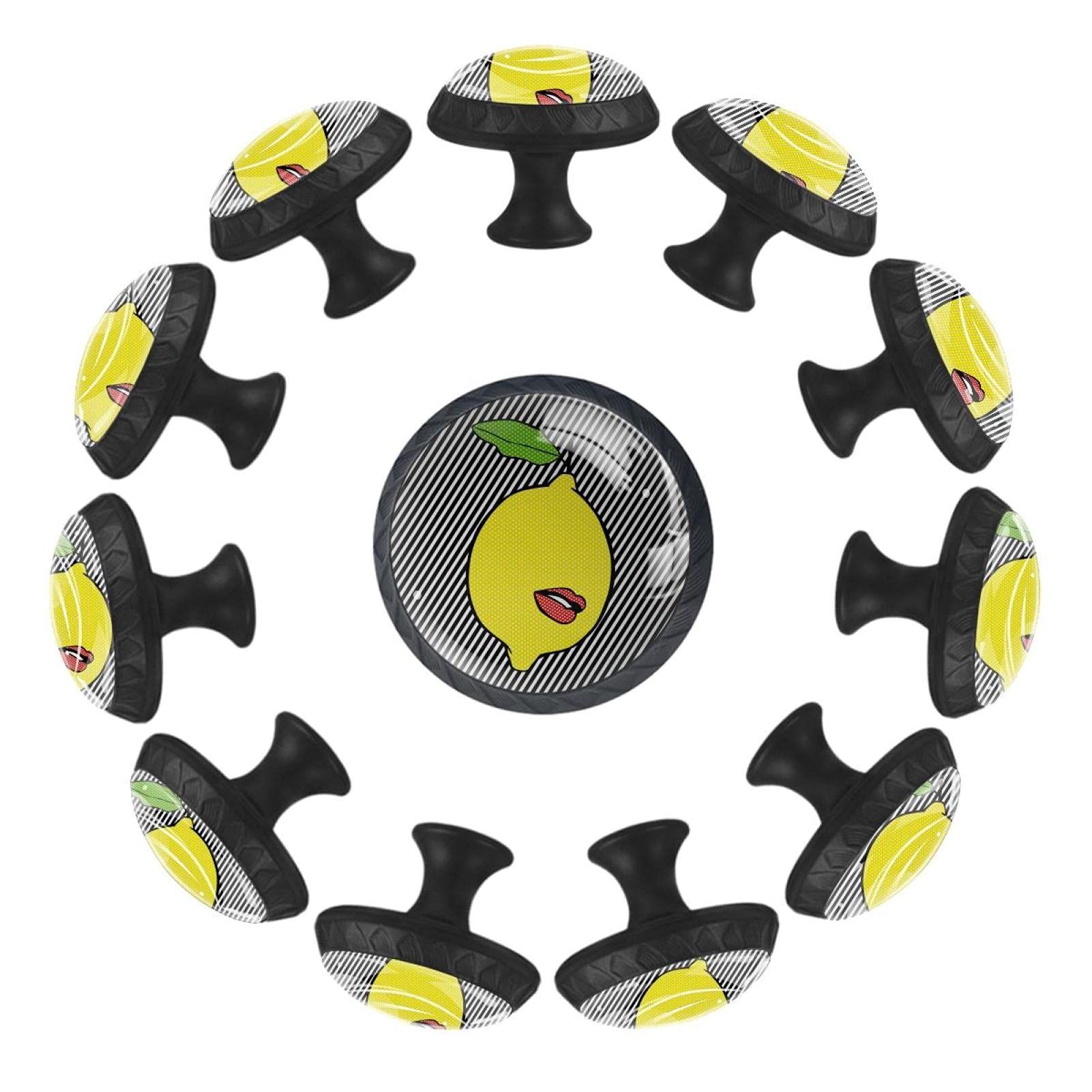 Boutons de tiroir citron lot de 12 poignées rondes 35mm pour meuble enfant et commode