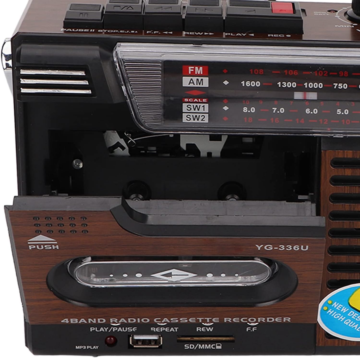 Retro Portable Cassette Player with AM/FM Radio,USB & TF Support,HeadphoneIdeal for Elderly,Kids Home Entertainment (US Plug)