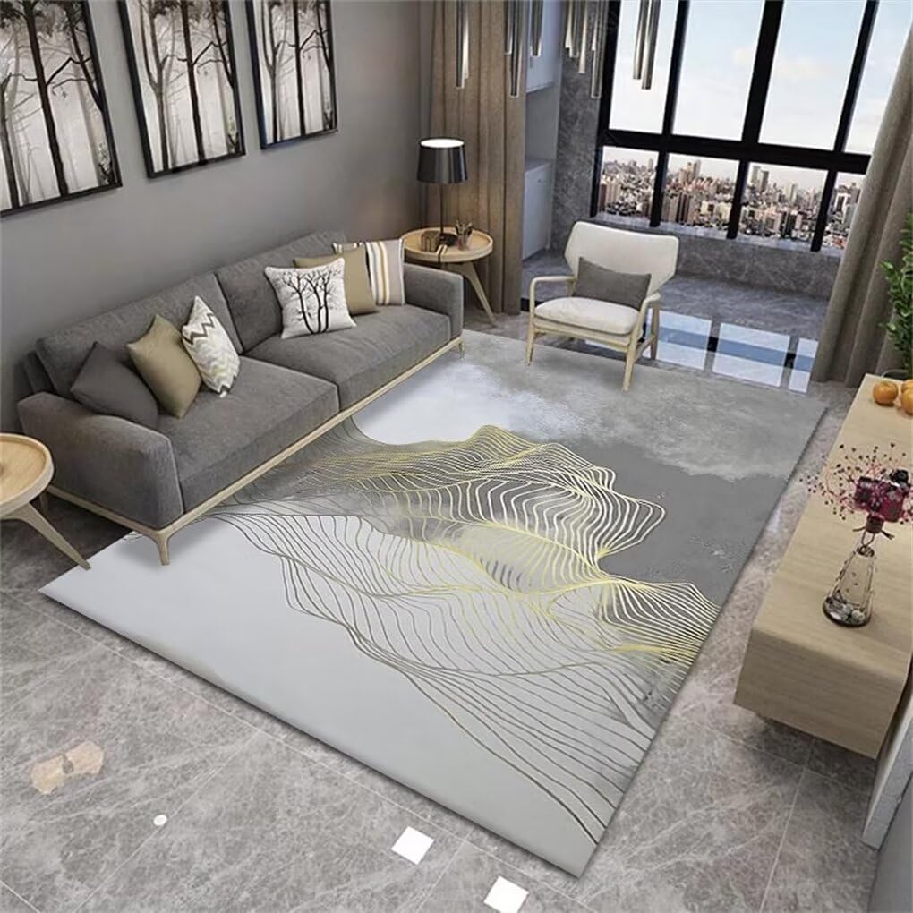 Tapis de sol gris 120x170cm lavable pour chambre de bébé