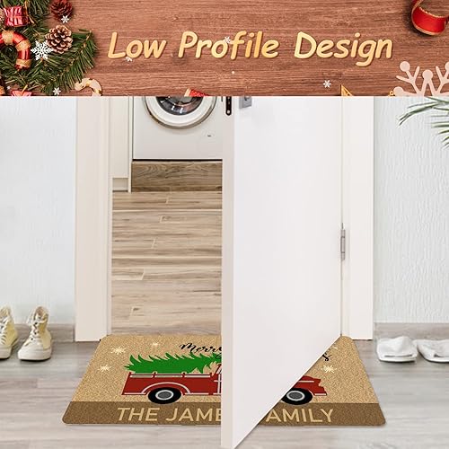 Miniatura 6 de Differ More Tapete de Navidad personalizado para puerta de bienvenida al aire libre tapetes de puerta con nombre personalizado tapete de Navidad