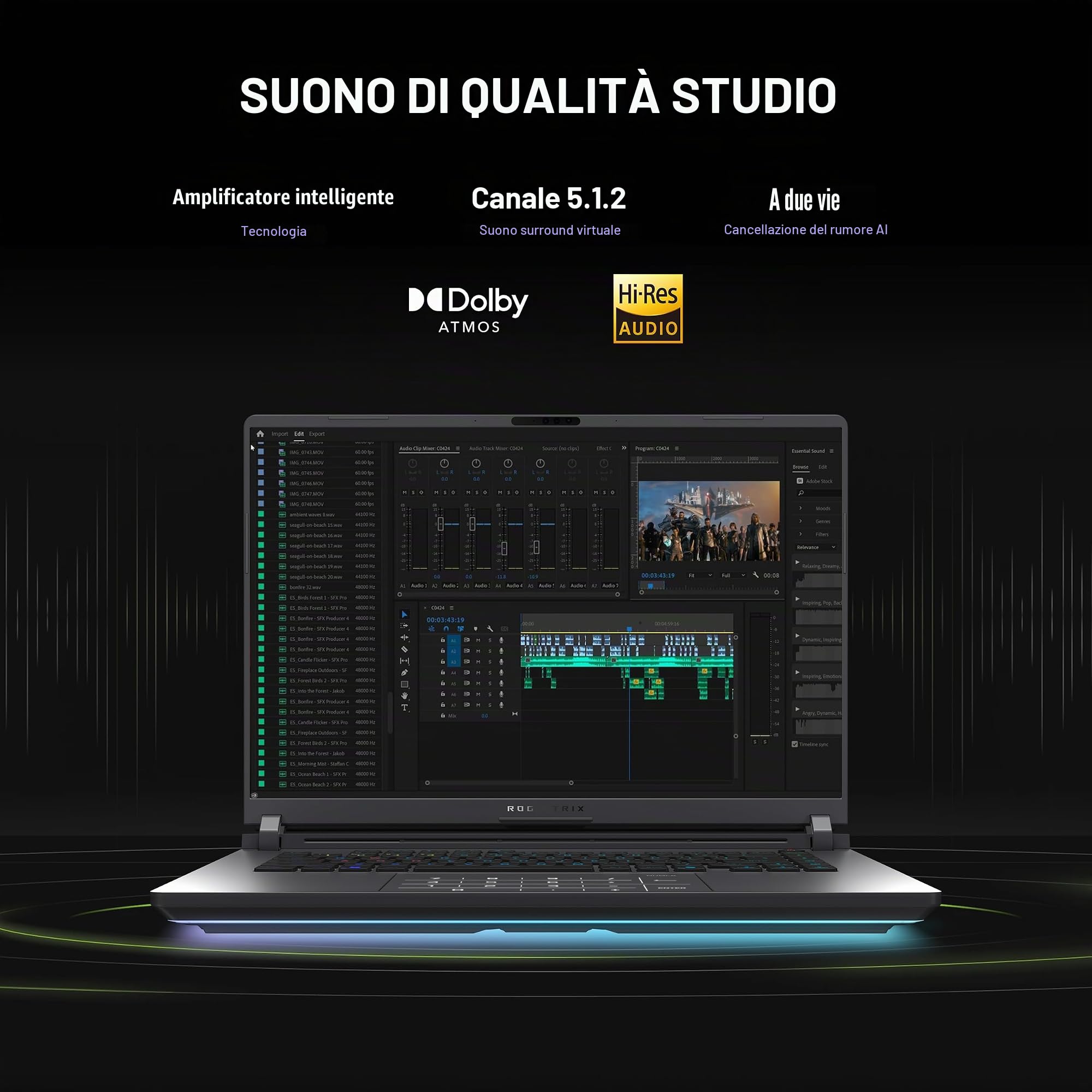 ASUS ROG Strix G16 (2025) Gaming Laptop, 16 pollici ROG Nebula Display 16:10 2.5K 240Hz/3ms, GPU NVIDIA® GeForce RTX™ 5070 Ti, processore Intel® Core™ Ultra 9 275HX, 32 GB DDR5, SSD da 1 TB, Wi-Fi 7