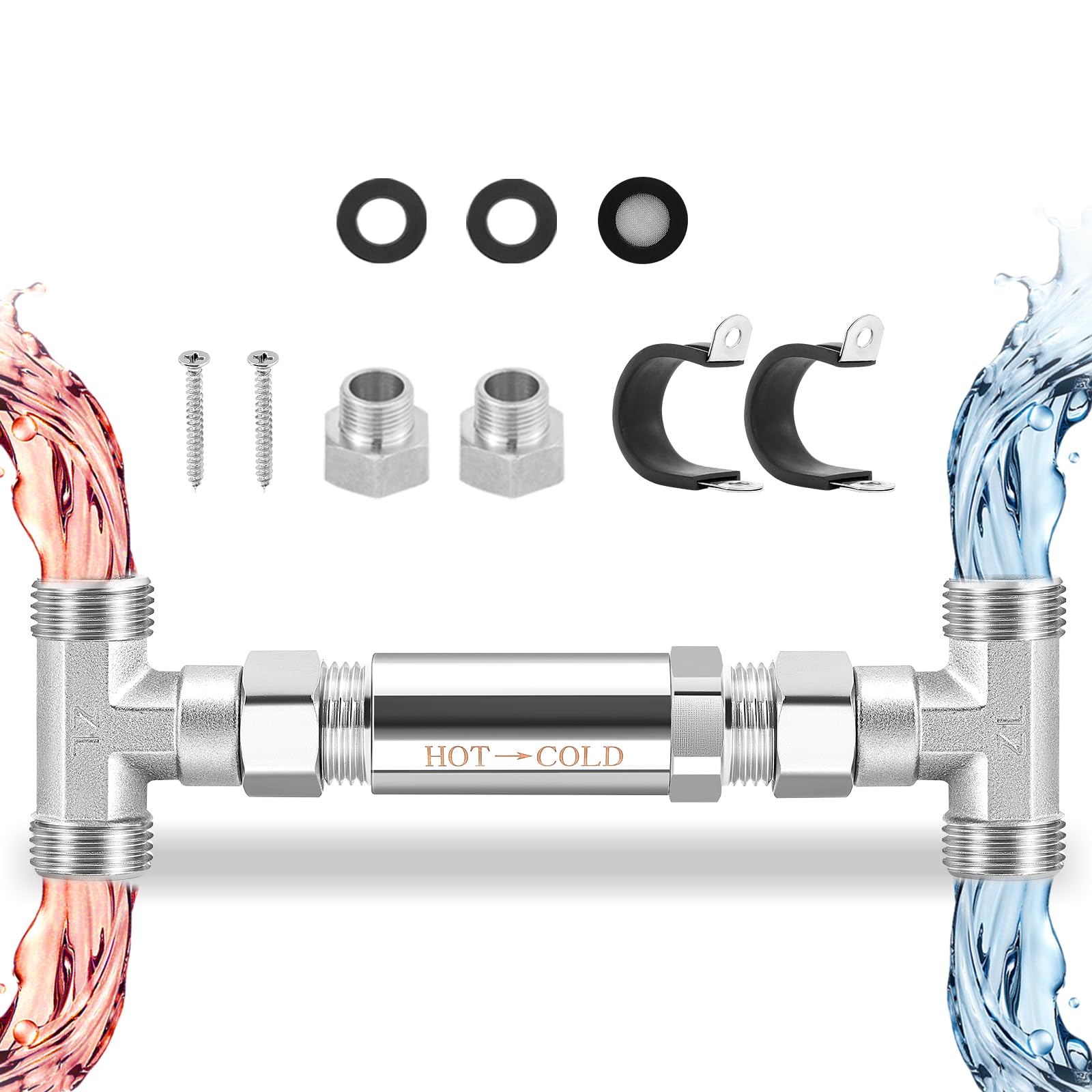 Vanne de dérivation en acier inoxydable 304 durable sans fuite pour eau chaude
