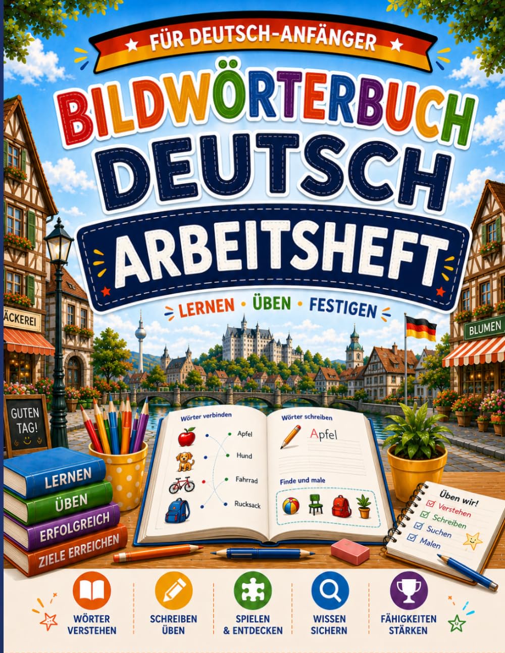 Bildwörterbuch Deutsch Arbeitsheft: German Picture Dictionary Workbook for Kids and Beginners